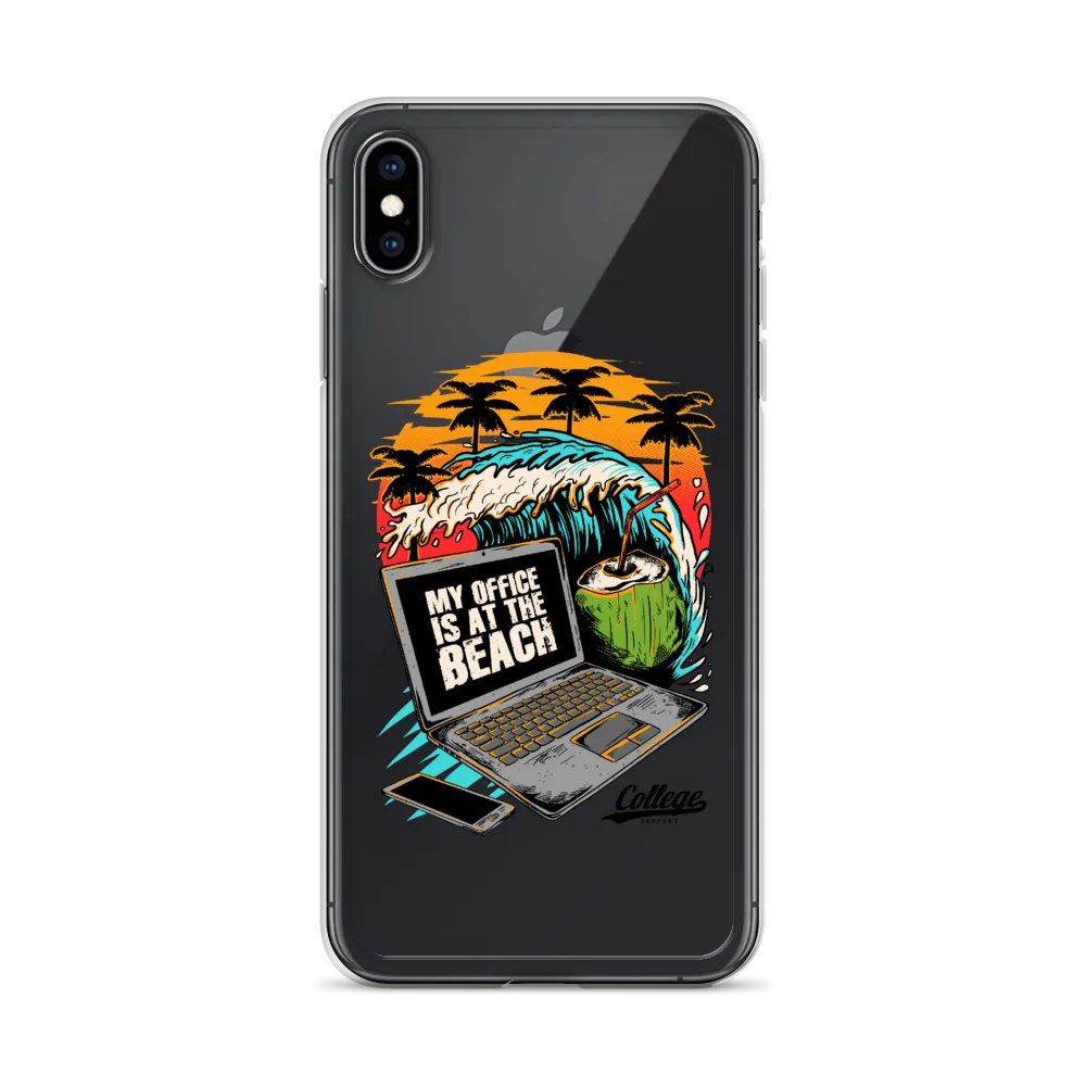 Office At The Beach iPhone Case - Clear
