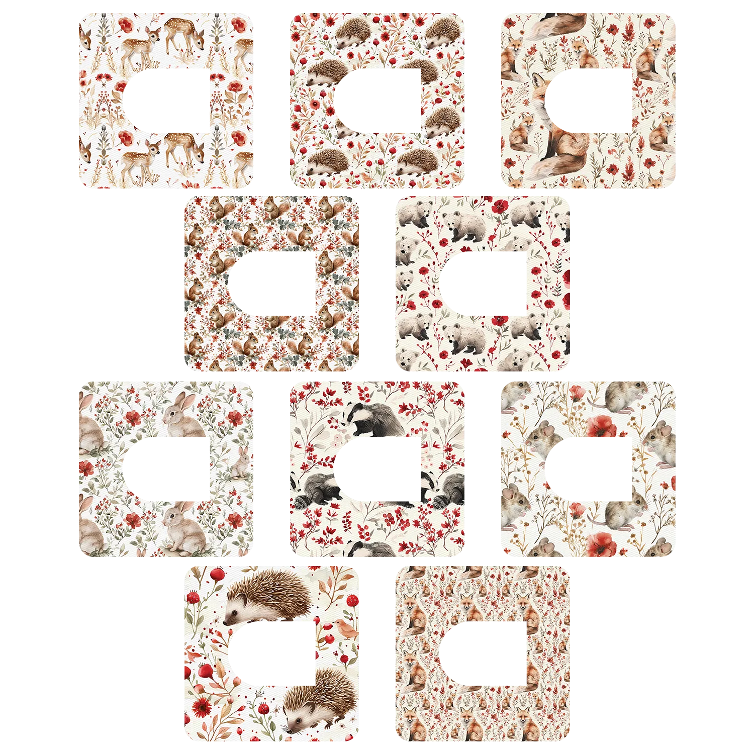 Omnipod Floral Animals Mix Design Patches