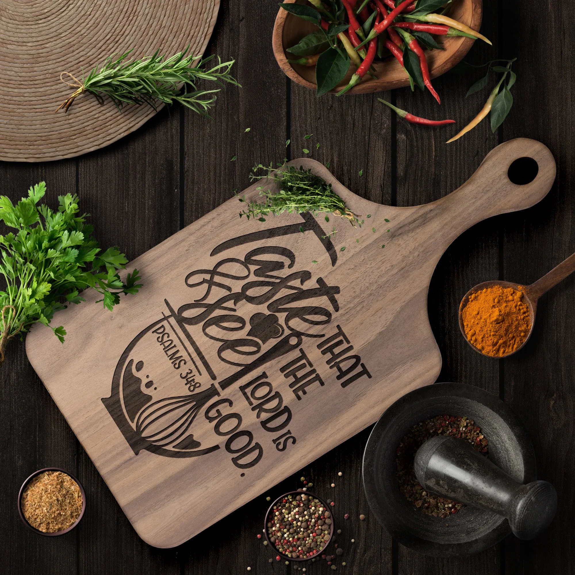 OOI-Hard Wood Paddle Cutting Board-Taste & See