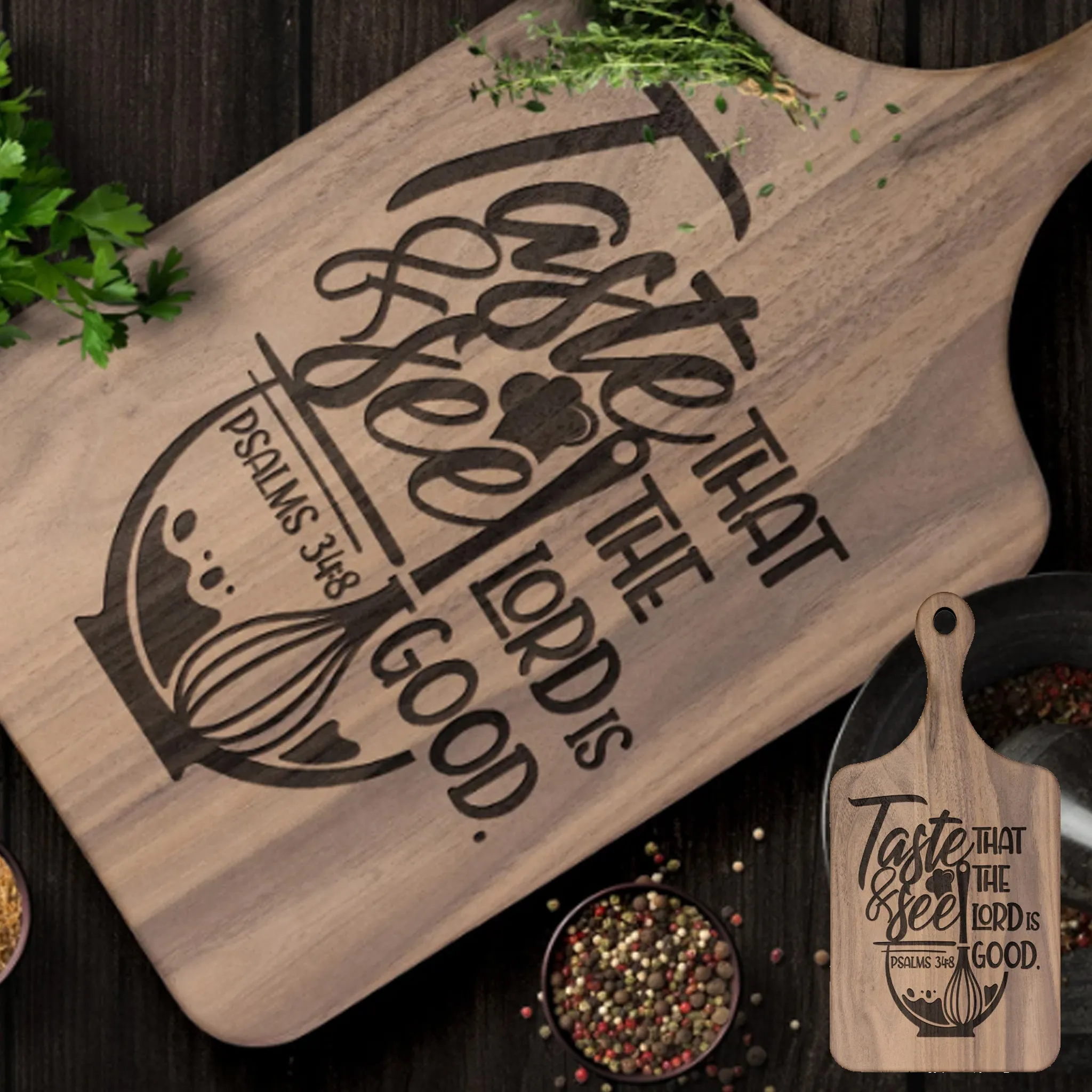 OOI-Hard Wood Paddle Cutting Board-Taste & See