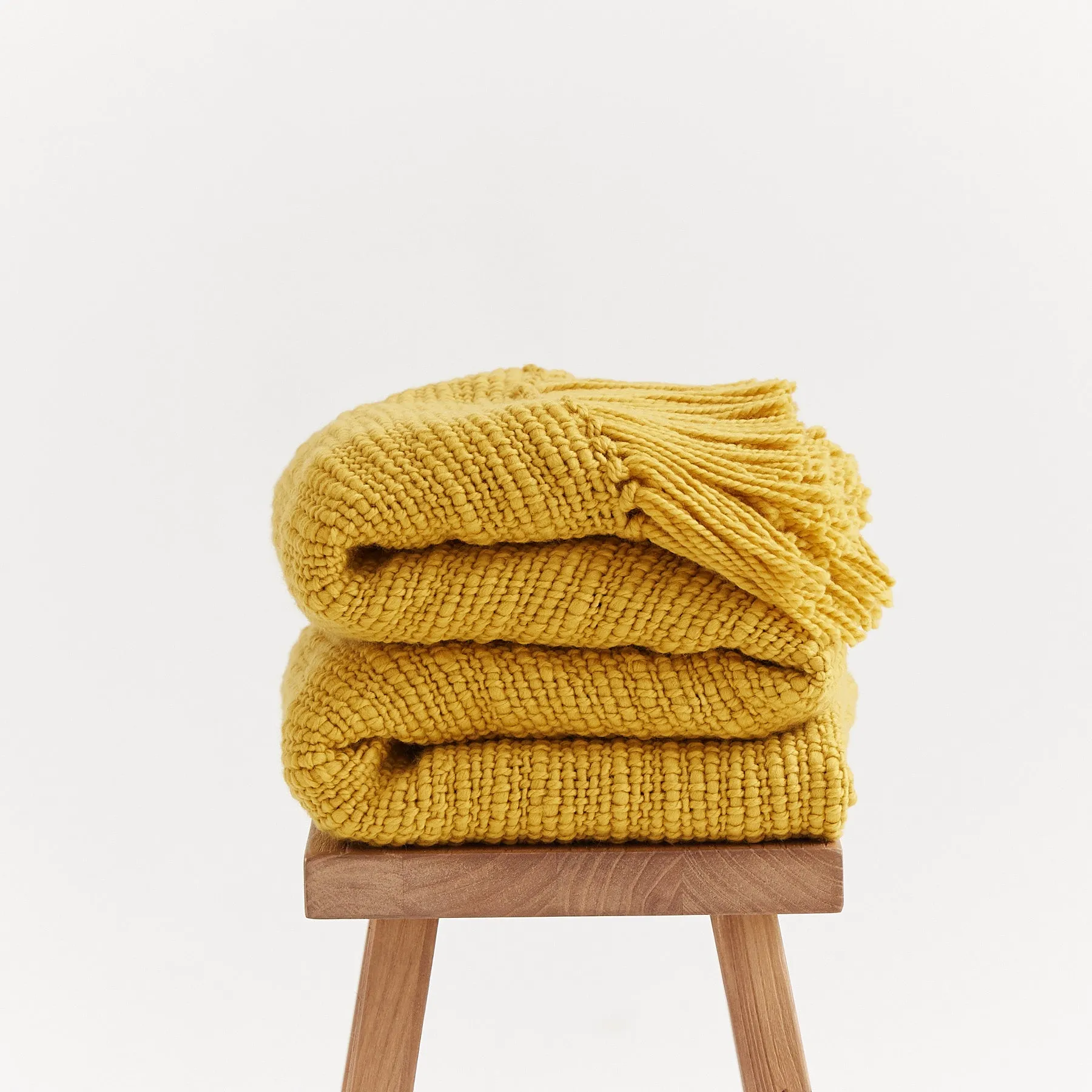 Organic Hand-Woven Merino Wool Blanket - Cozy up in Style with this Chunky Honeycomb Throw Blanket