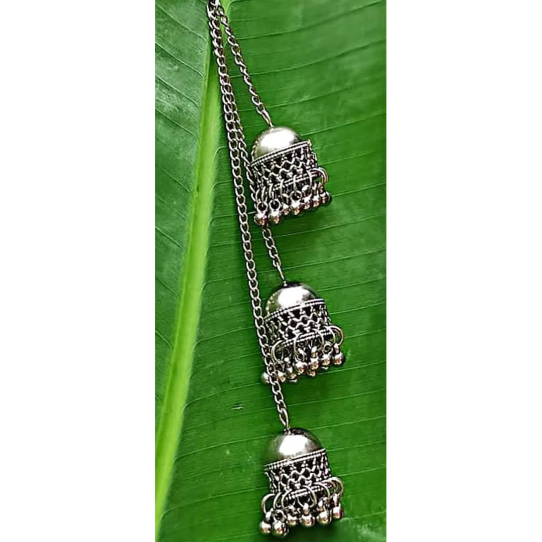 Pack of 2 Kashmiri Jhumka and Bahubali Earrings With Maang Tikka