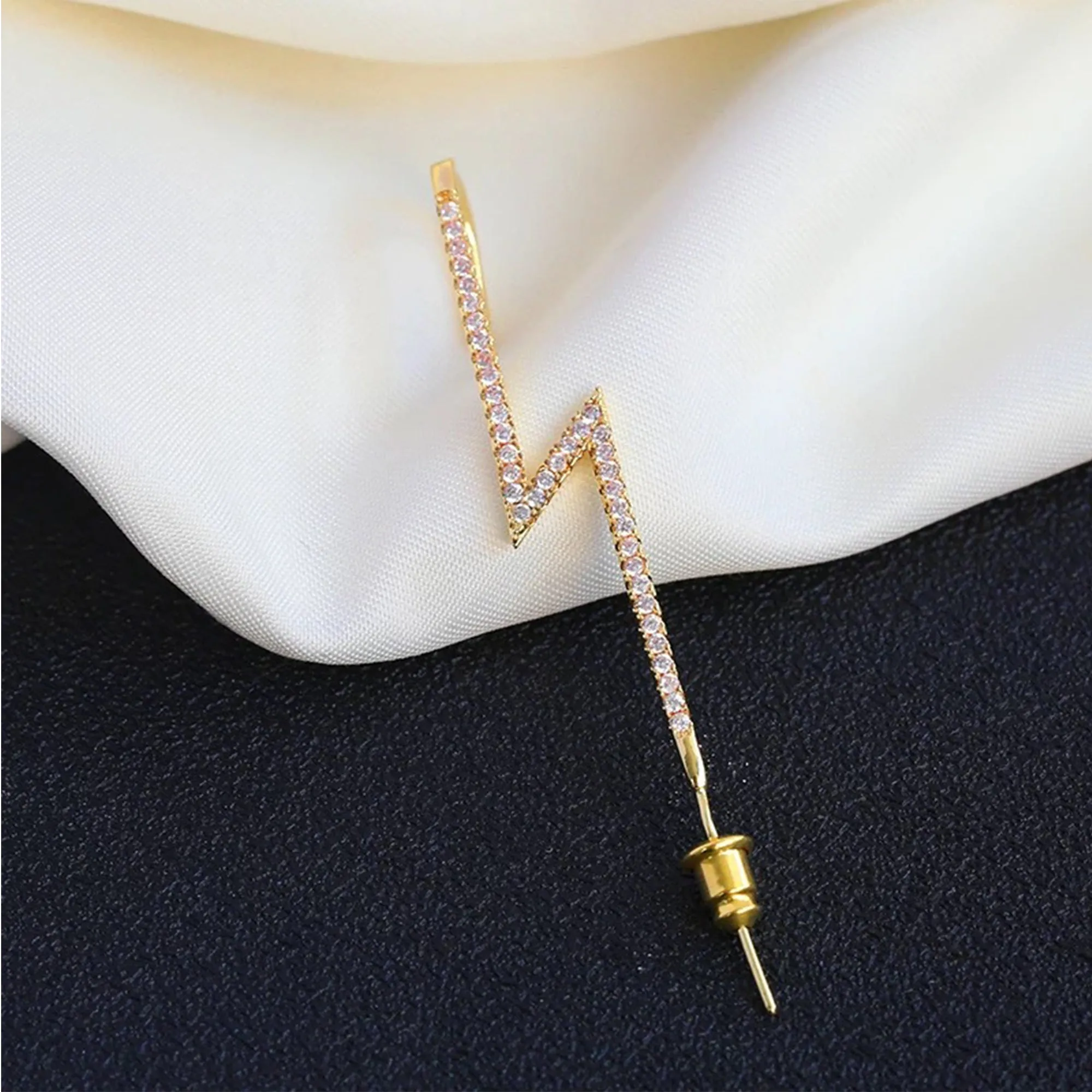 Pack Of 2 Studded Butterfly and Thunderbolt Ear Cuff