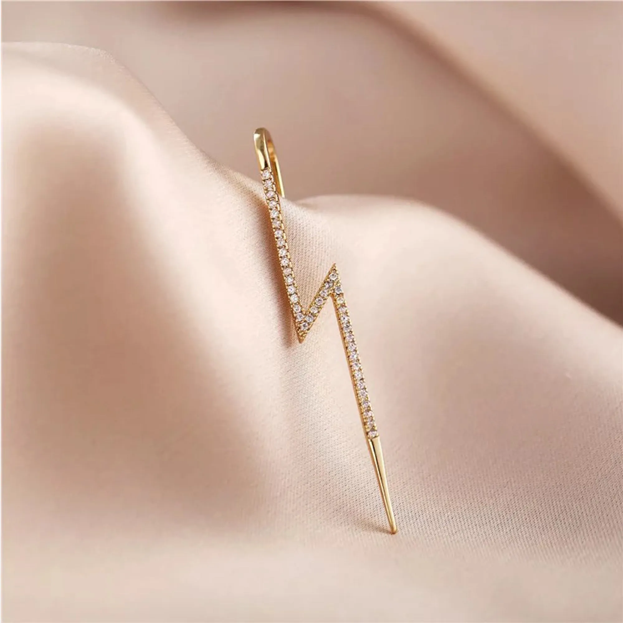 Pack Of 2 Studded Butterfly and Thunderbolt Ear Cuff