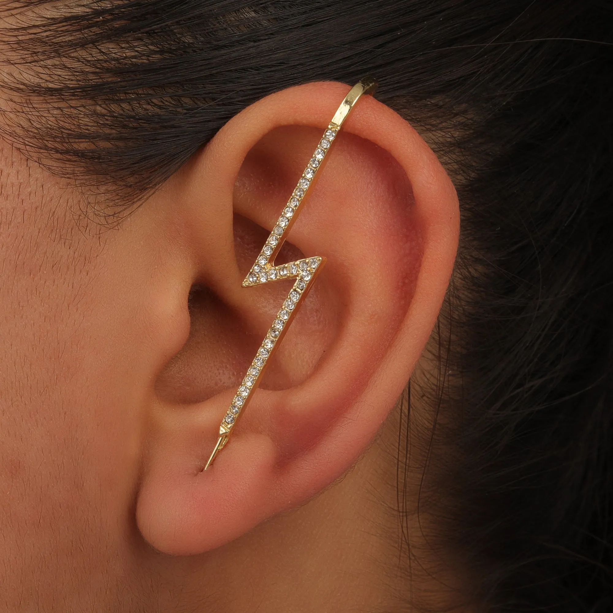 Pack Of 3 Studded Butterfly And Thunderbolt Ear Cuff