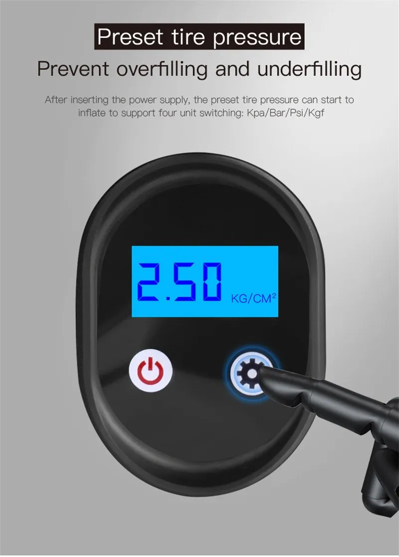 Portable12V 150PSI electric tire inflator