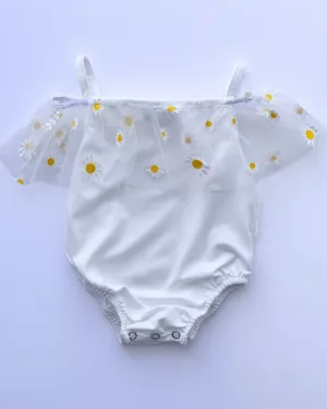 PREORDER! Bristol Applique Off Shoulder Leotard - Pickin' Daisies