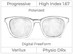 Progressive - Varilux - Physio DRx - Digital - High Index 1.67 - Polarized