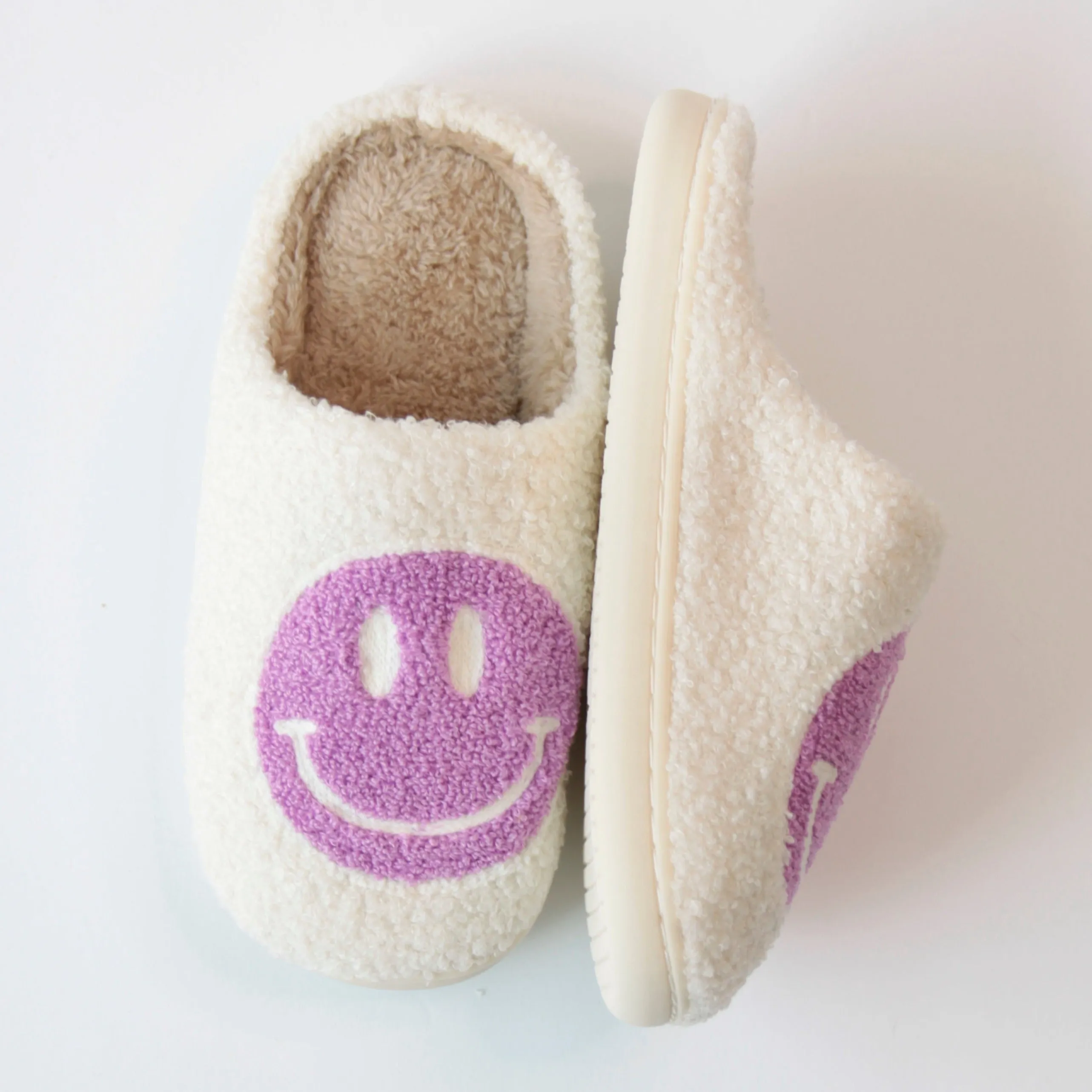 Purple Happy Slippers