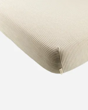 QUINCY MAE Organic Woven Crib Sheet || Basil Stripe