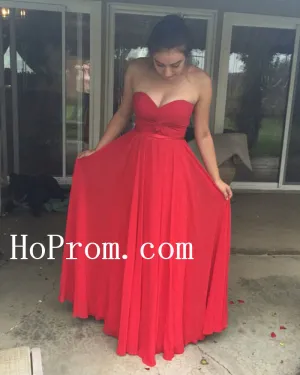 Red Chiffon Prom Dresses,A-Line Prom Dress,Evening Dress
