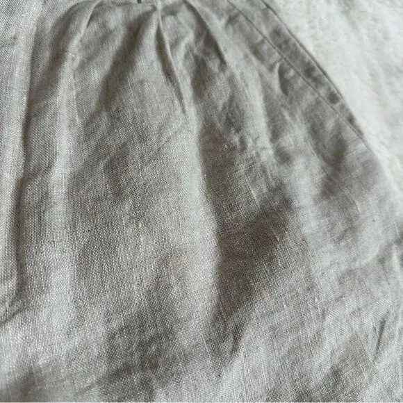 Reformation 100% Linen Bello Pleated high rise Shorts in Oatmeal