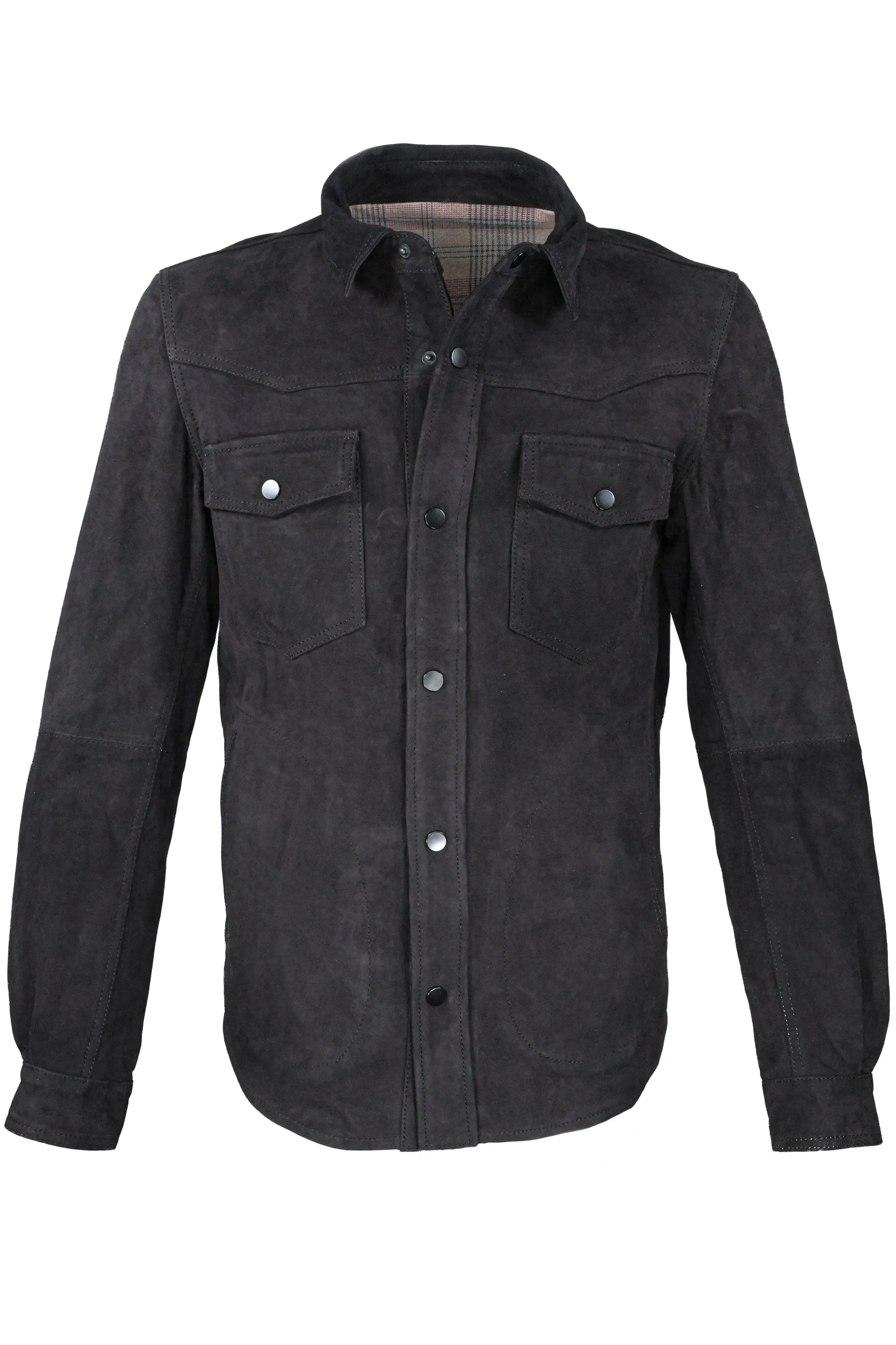 Regency Bonded Suede Shirt Jacket Navy