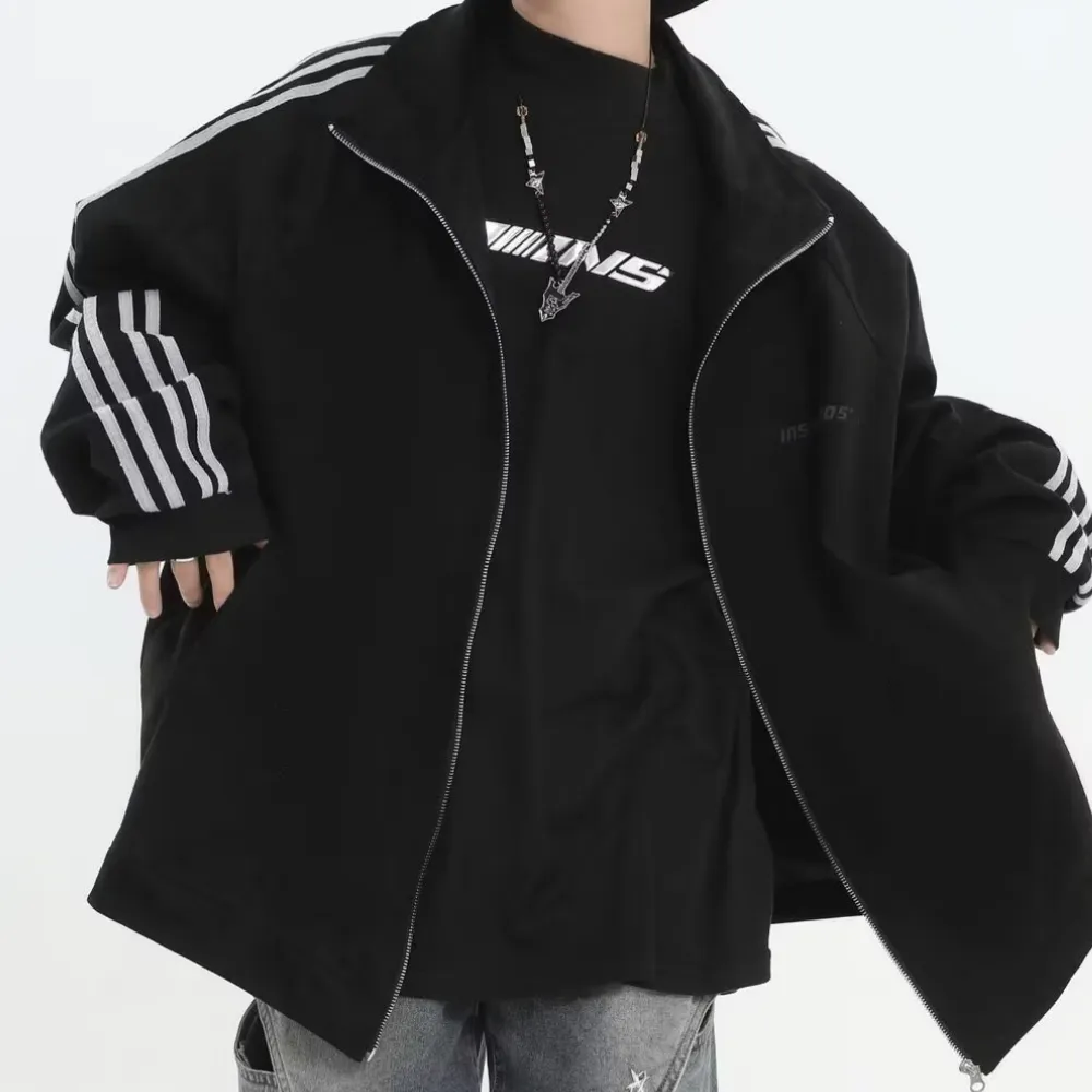 Regular Striped Suede Jacket