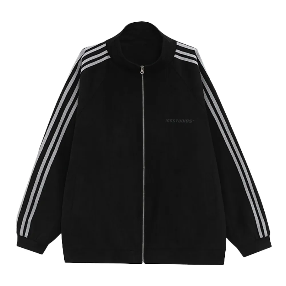 Regular Striped Suede Jacket