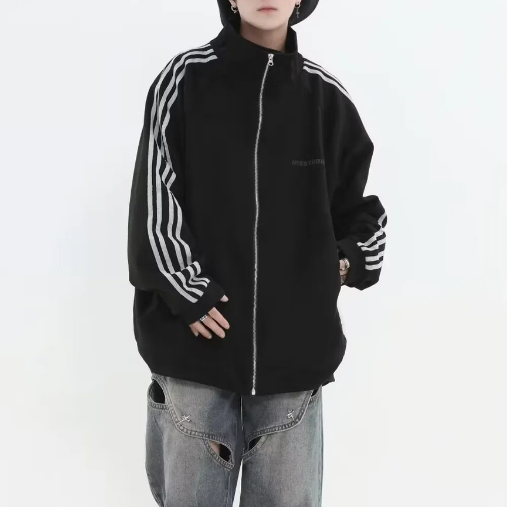 Regular Striped Suede Jacket