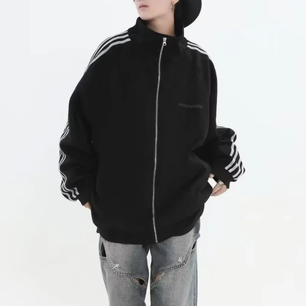Regular Striped Suede Jacket