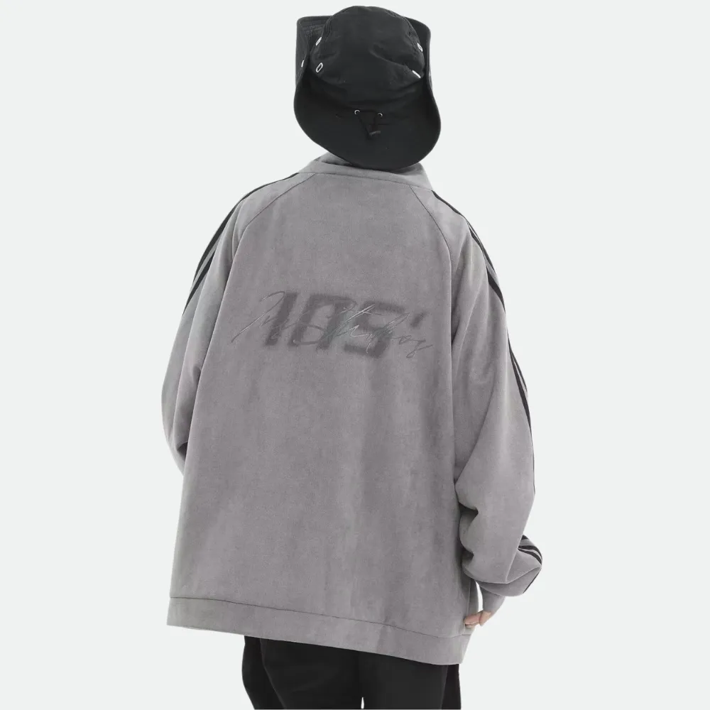 Regular Striped Suede Jacket