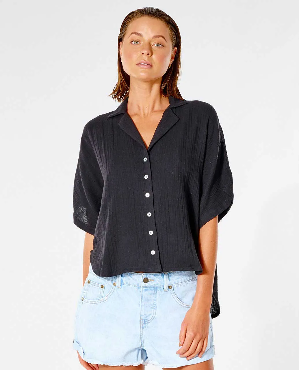 RIP CURL PREMIUM SURF S/S SHIRT - BLACK