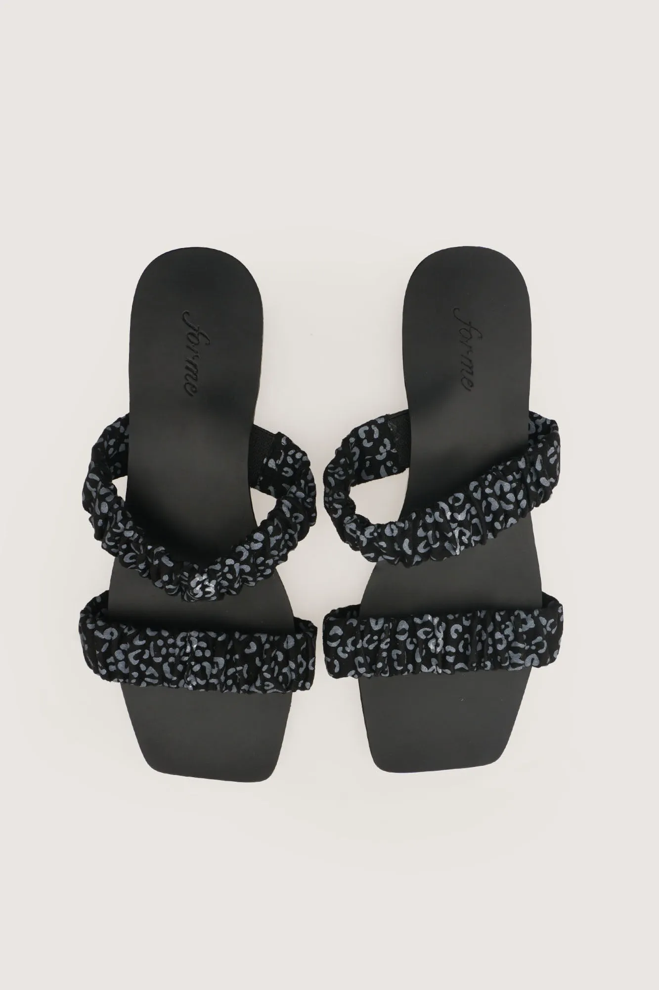 Ruched Double Strap Sandals