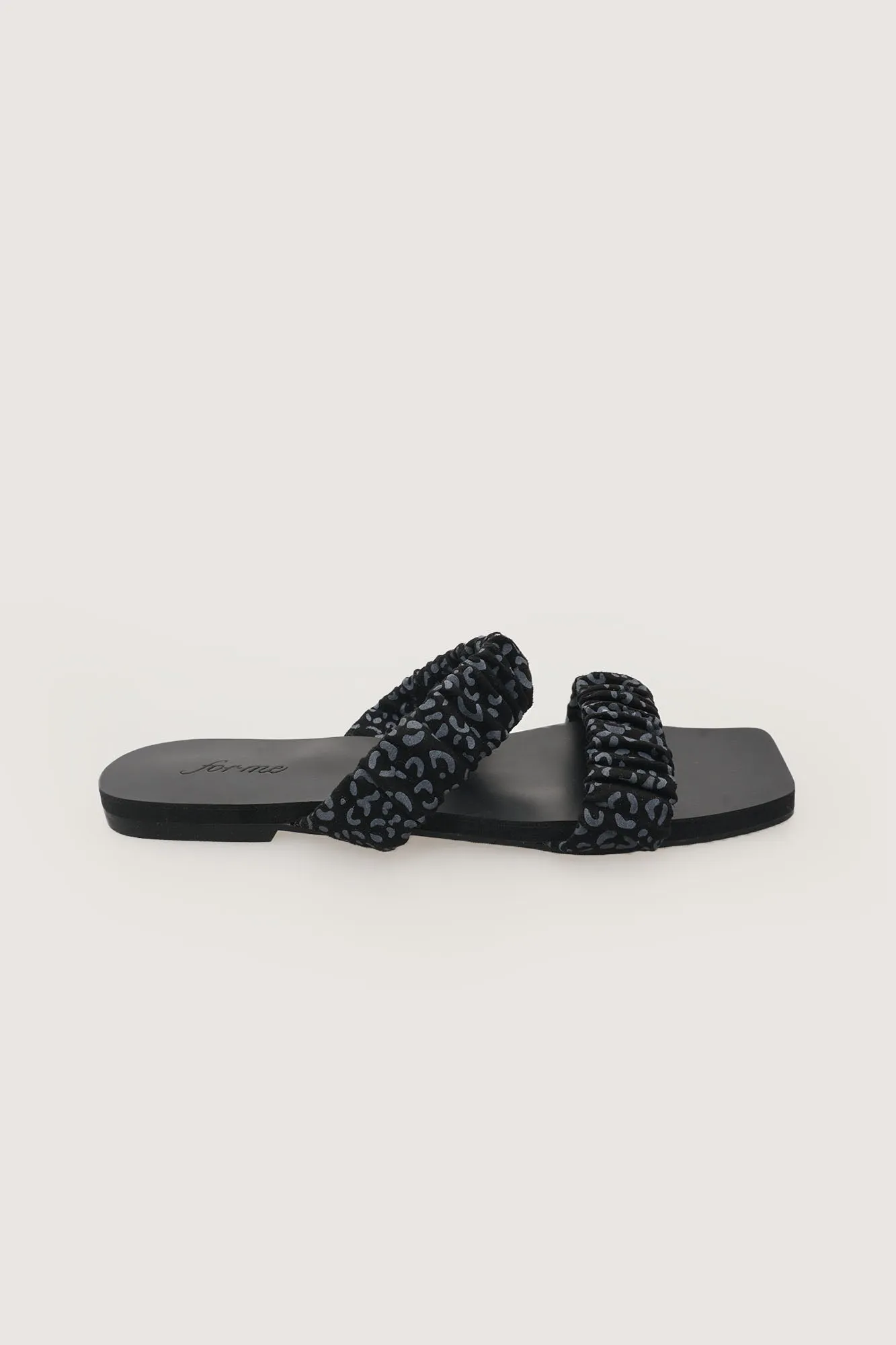 Ruched Double Strap Sandals