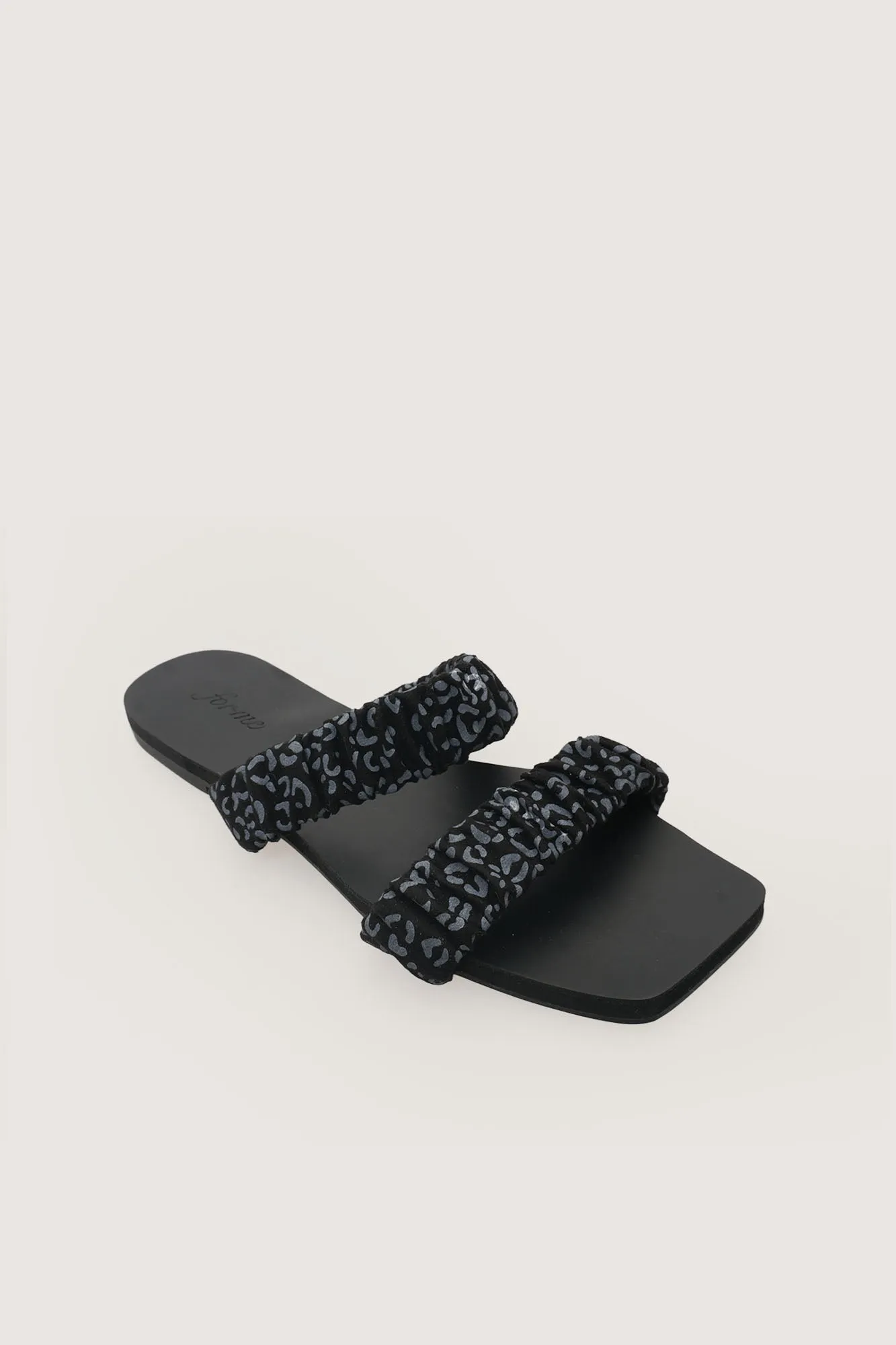 Ruched Double Strap Sandals
