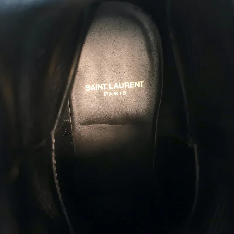 Saint Laurent Eastwood Short Western Boots Black Suede Size 36.5