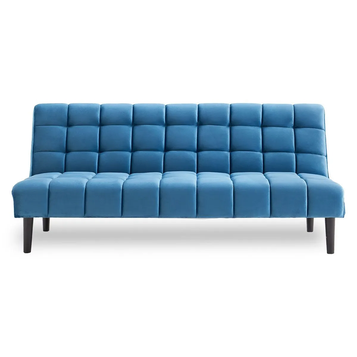 SARANTINO FAUX SUEDE FABRIC SOFA BED FURNITURE LOUNGE SEAT BLUE