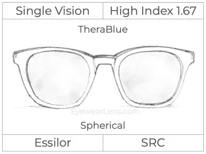 Single Vision - High Index 1.67 - TheraBlue - Spherical