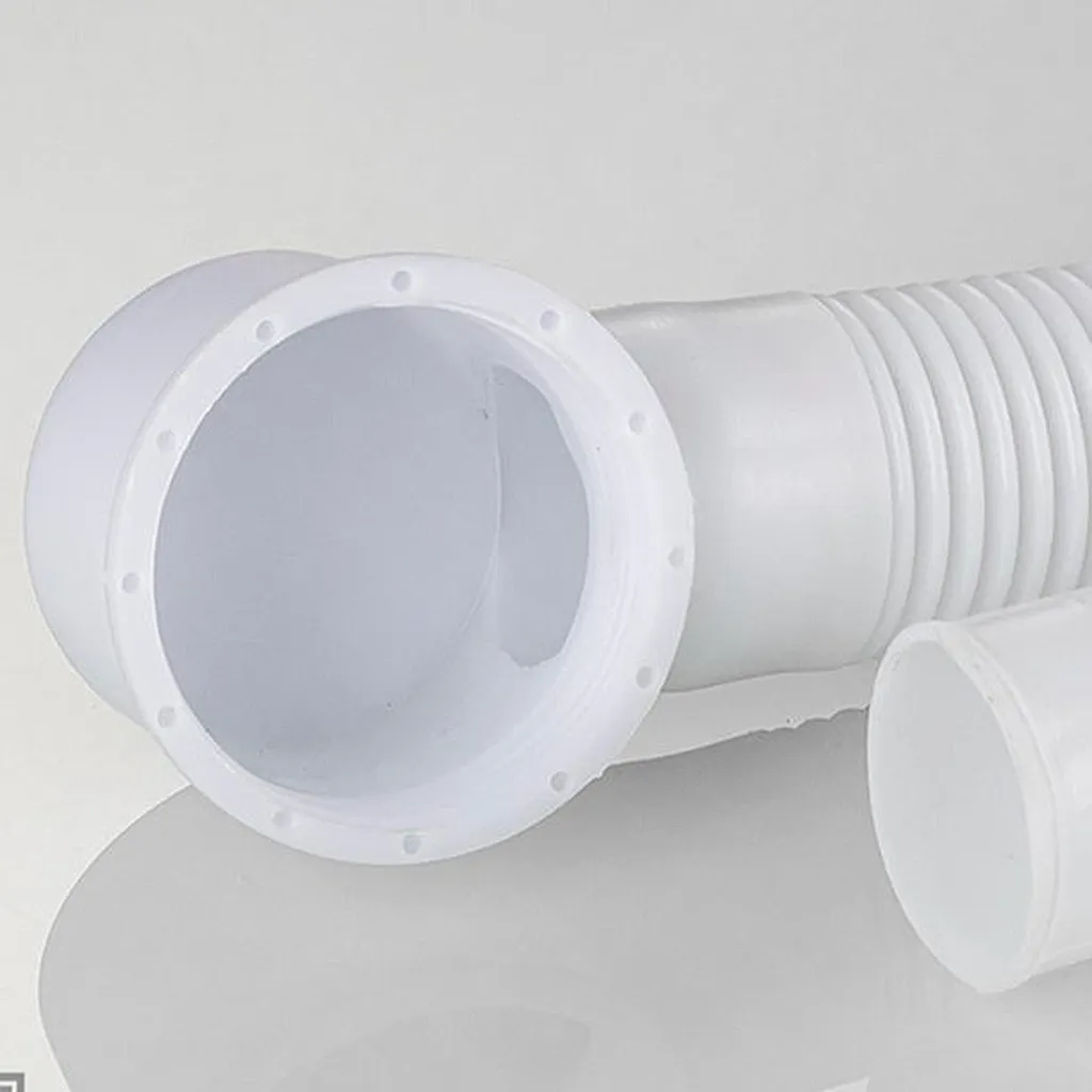 Siphonic Bathtub Drain Flexible - Built-In Plastic/White