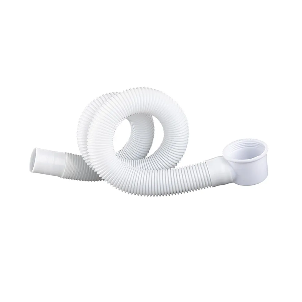 Siphonic Bathtub Drain Flexible - Built-In Plastic/White