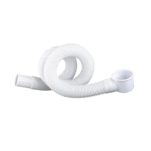 Siphonic Bathtub Drain Flexible - Built-In Plastic/White