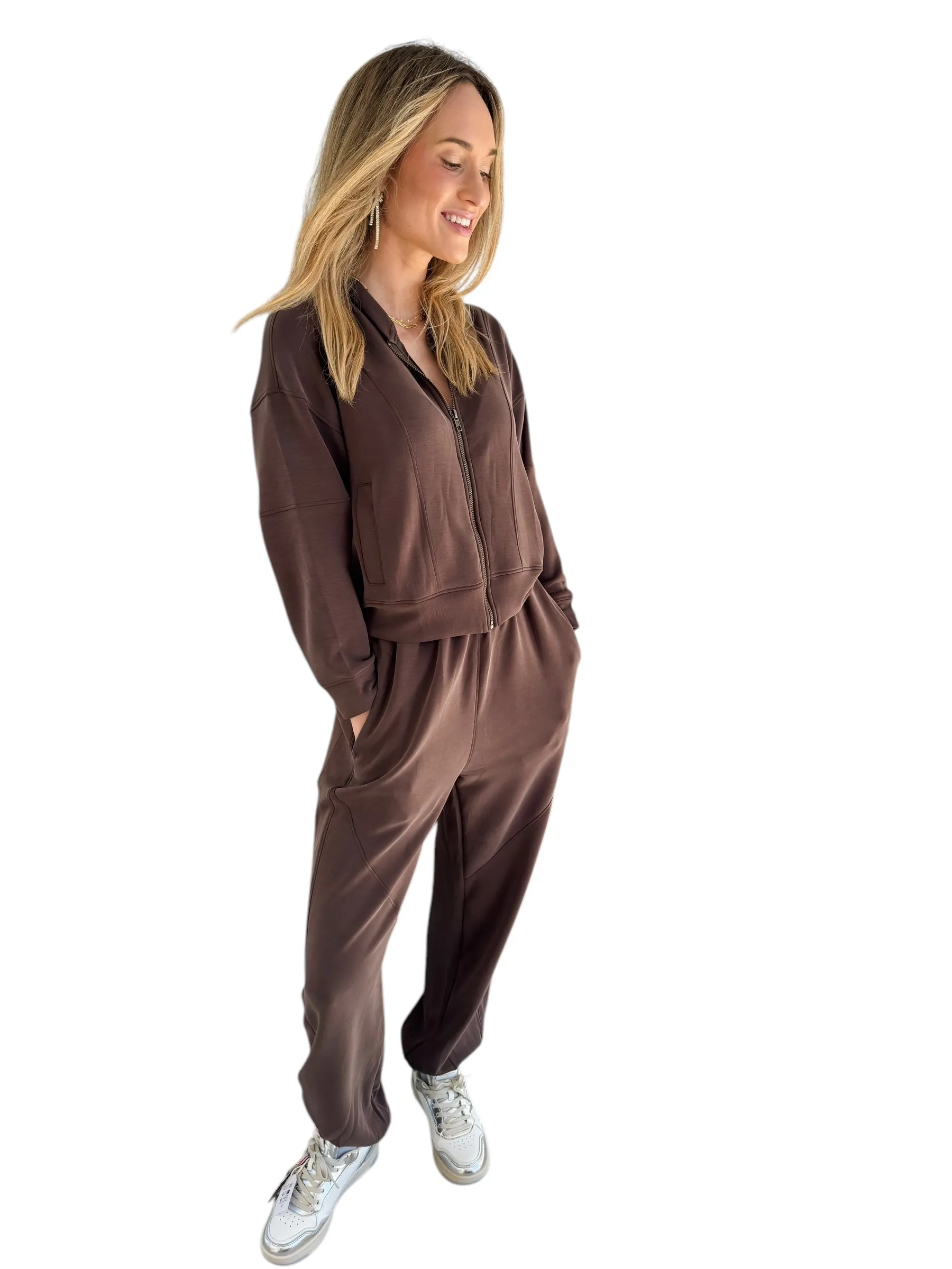 Sit Back and Relax Brown Jogger Set