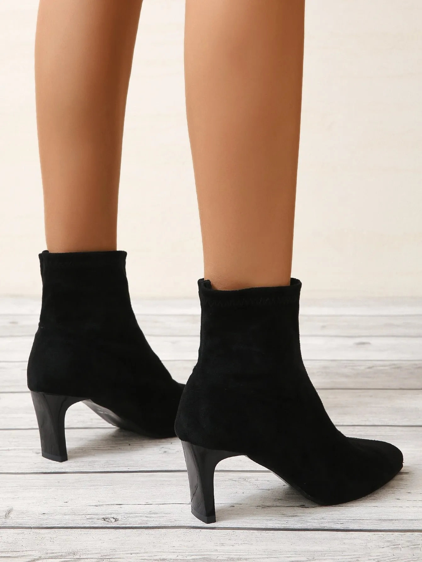 Slip On Faux Suede Classic Boots  - Black- FD ⚡