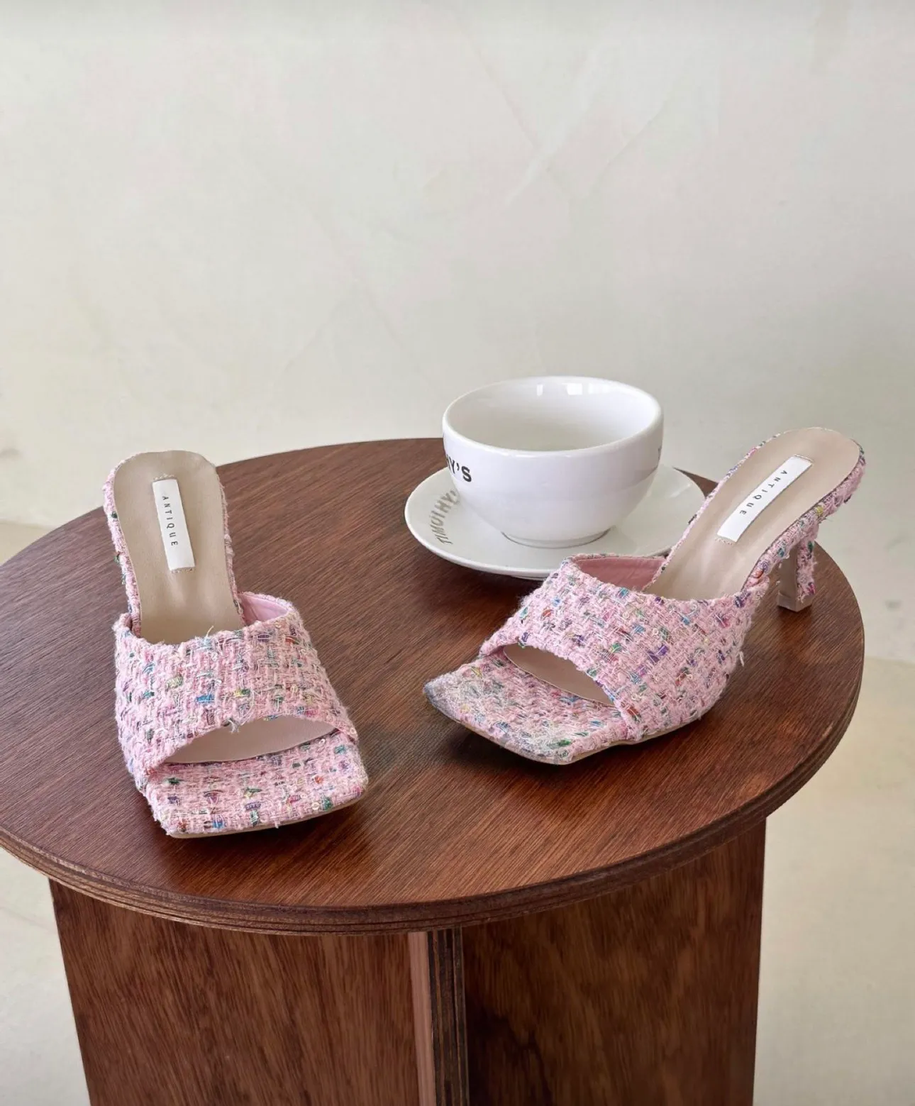 Soft Pastel Tweed Sandals