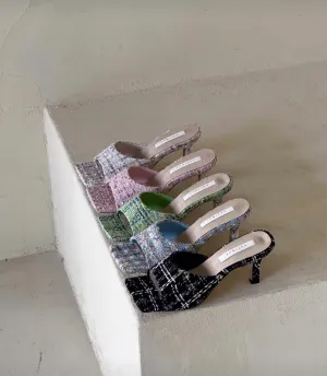 Soft Pastel Tweed Sandals