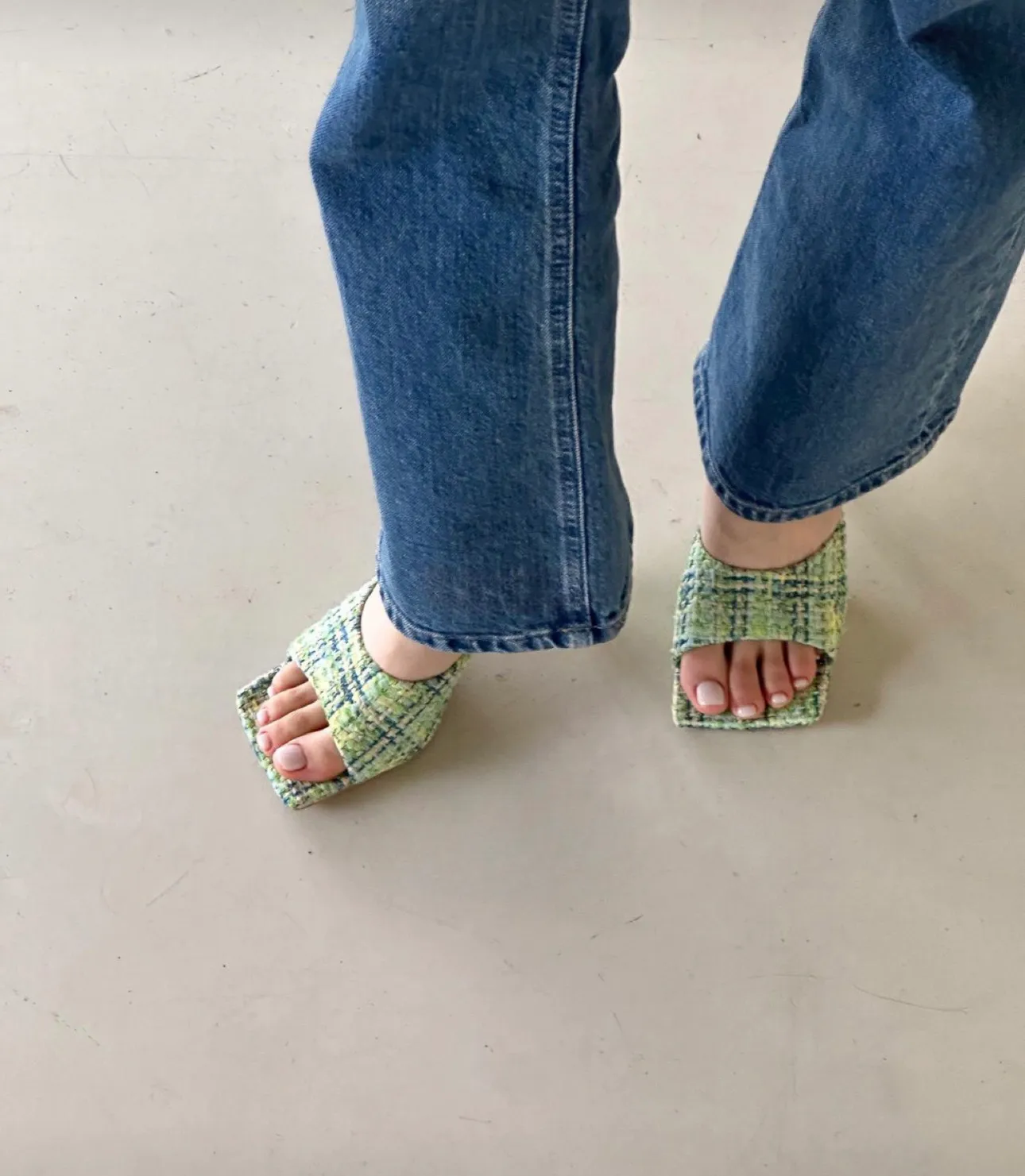 Soft Pastel Tweed Sandals
