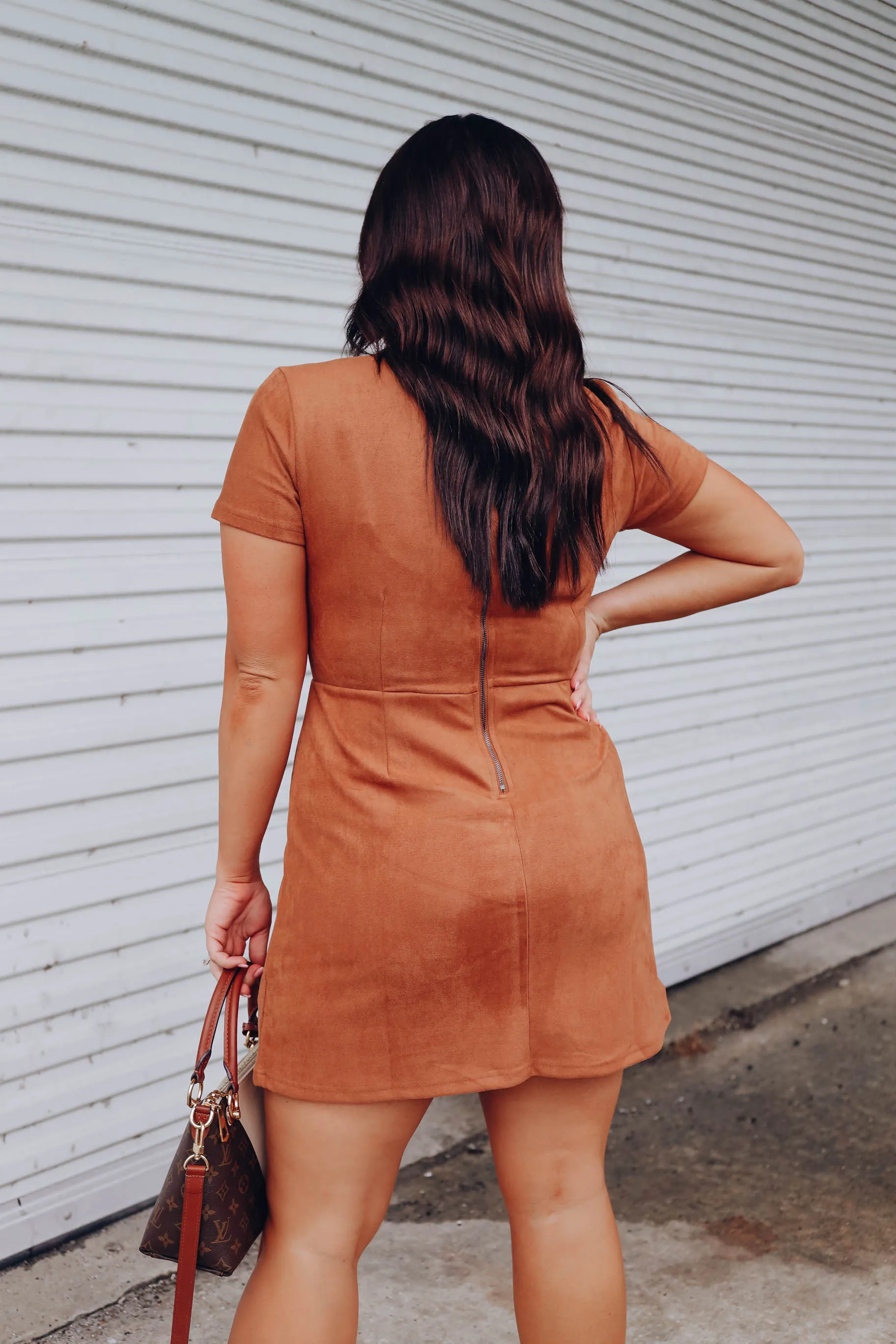 Sweet Caramel Mini Dress - Brown