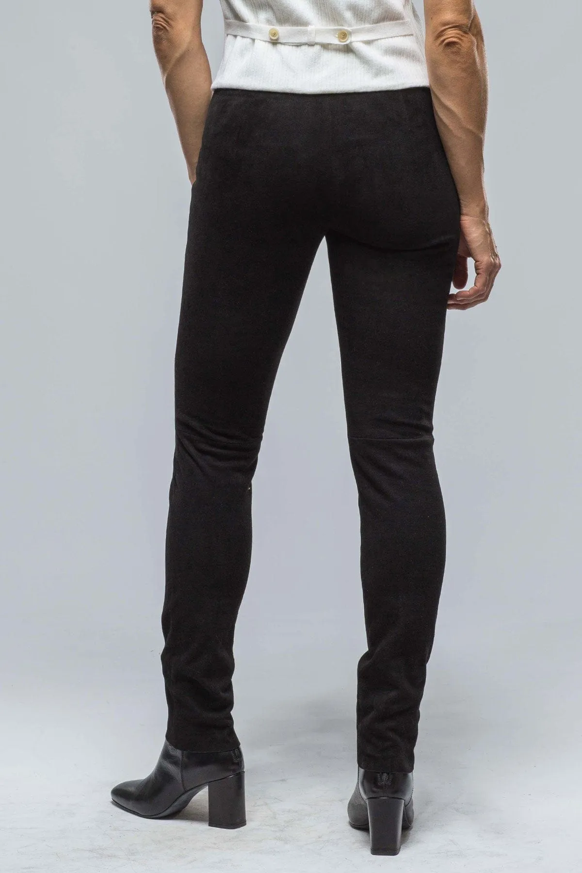 Tania Stretch Suede Pant In Black