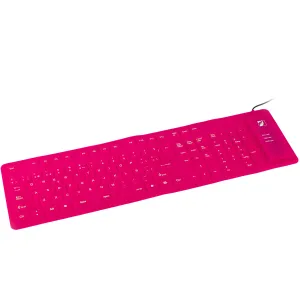 Teclado Flexible Con 3 Teclas De Acceso Rápido Rosa