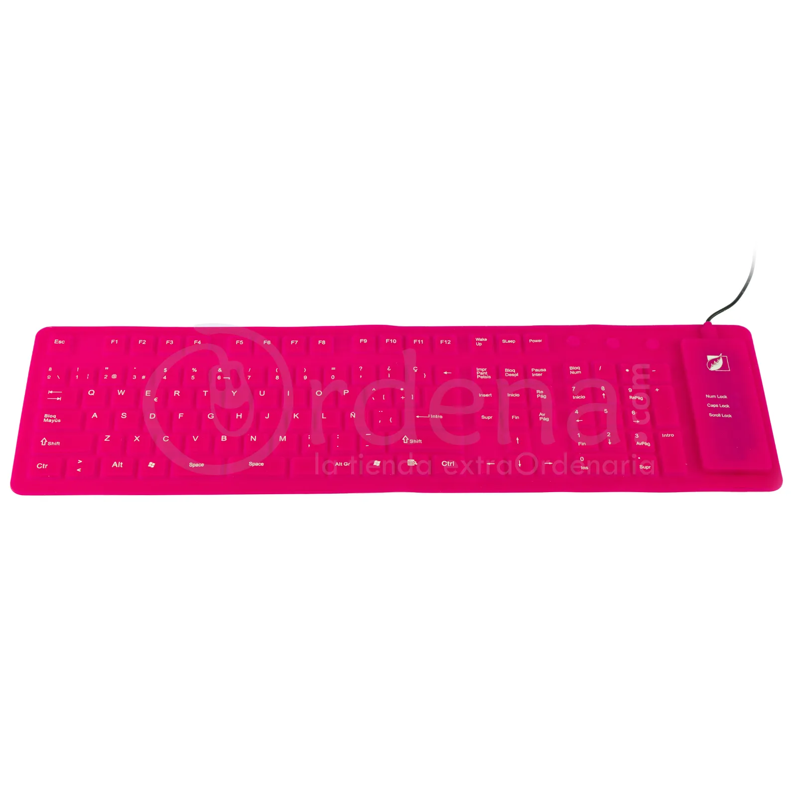 Teclado Flexible Con 3 Teclas De Acceso Rápido Rosa