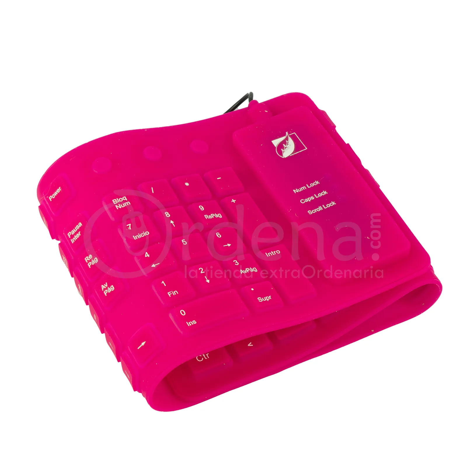 Teclado Flexible Con 3 Teclas De Acceso Rápido Rosa