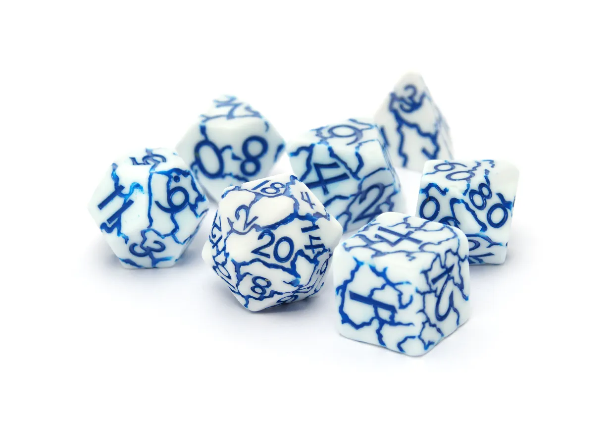 Tectonic Dice | White & Blue