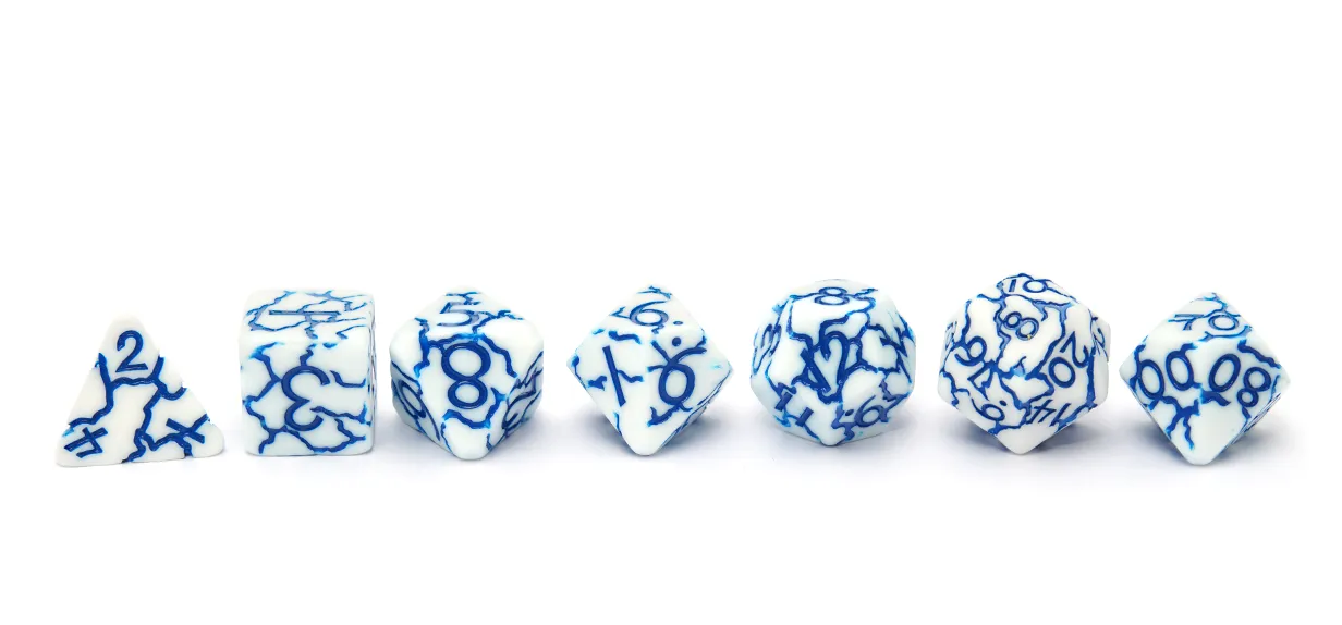 Tectonic Dice | White & Blue