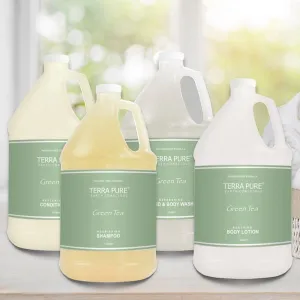 Terra Pure Green Tea Bath Toiletry 4 Pack Gallon Set