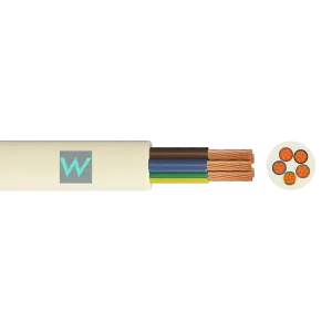 Time 3185Y 5 Core Round Flexible 2.5mm White Cable - 50M