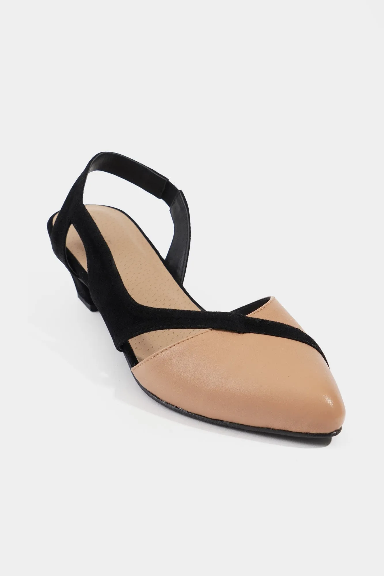 Two-toned Pointed Toe Slingback Sandals