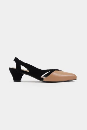 Two-toned Pointed Toe Slingback Sandals