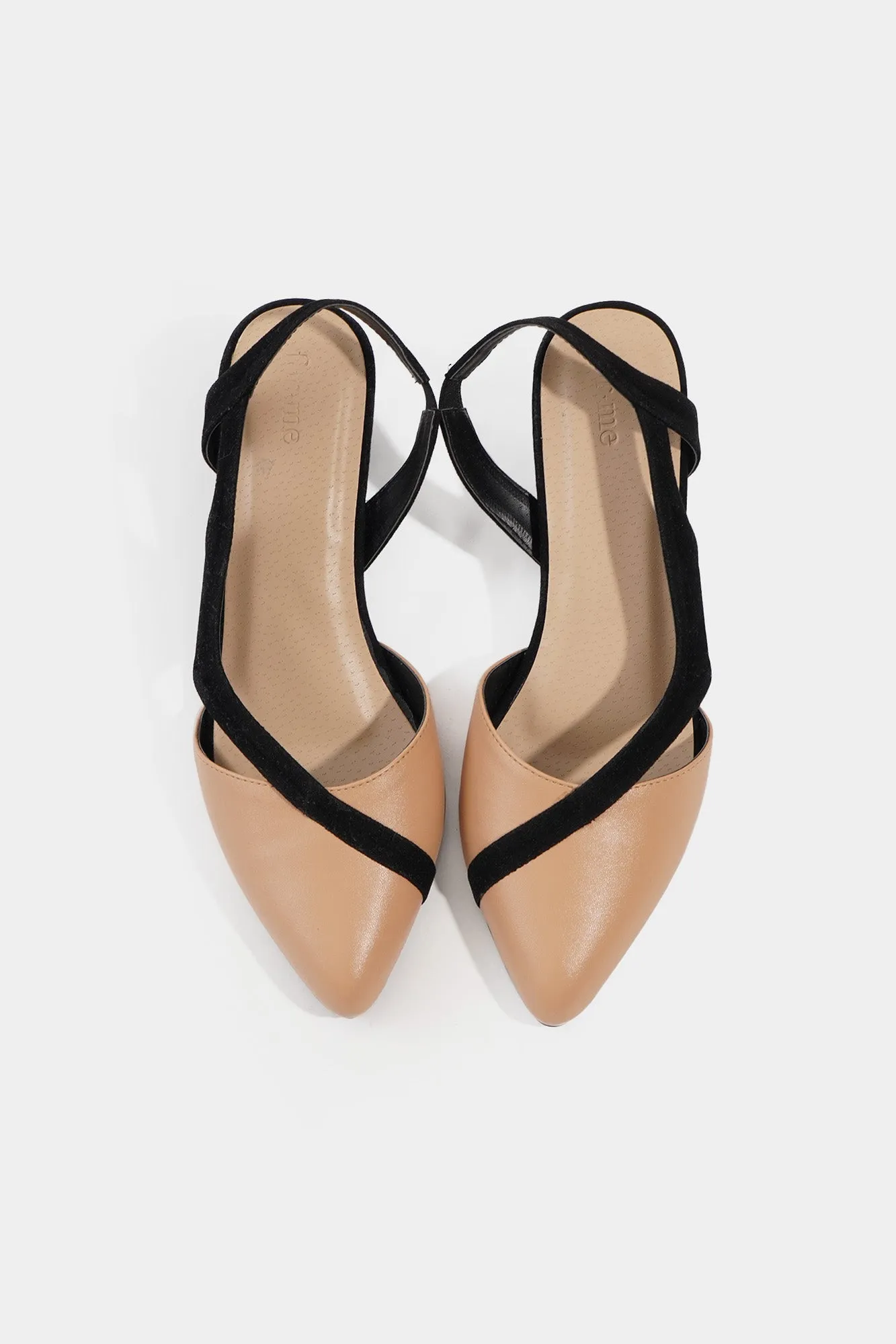 Two-toned Pointed Toe Slingback Sandals