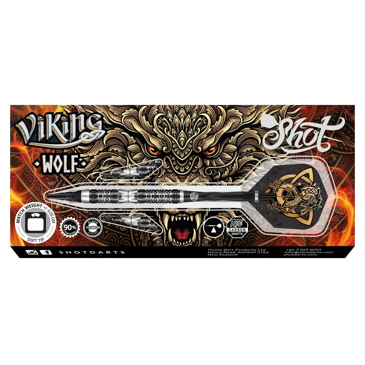Viking Wolf Soft Tip Dart Set-90% Tungsten Barrels